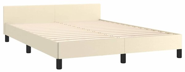 Rám postele s čelem krémový 140x190 cm umělá kůže 3125569