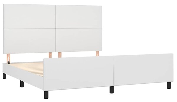 Rám postele s čelem bílý 160x200 cm umělá kůže 3125458
