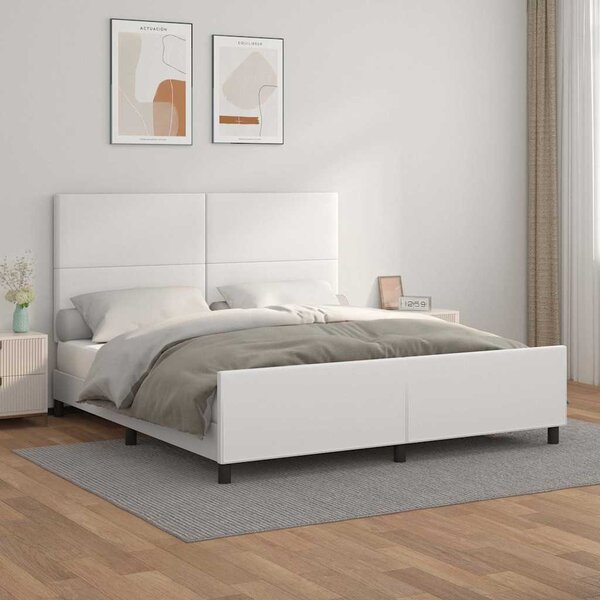 Rám postele s čelem bílý 160x200 cm umělá kůže 3125458