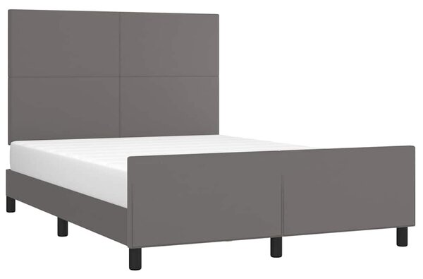 Rám postele s čelem šedý 140x190 cm umělá kůže 3125449
