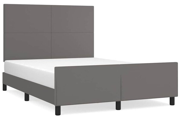 Rám postele s čelem šedý 140x190 cm umělá kůže 3125449