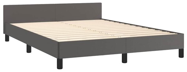 Rám postele s čelem šedý 140x190 cm umělá kůže 3125449