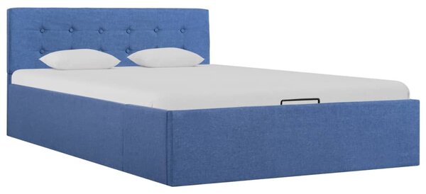 Rám postele s úložným prostorem modrý textil 120 x 200 cm