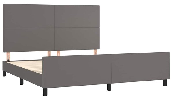 Rám postele s čelem šedý 160x200 cm umělá kůže 3125461
