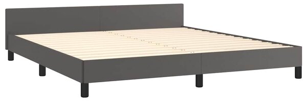 Rám postele s čelem šedý 160x200 cm umělá kůže 3125583
