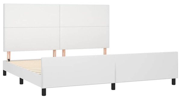Rám postele s čelem bílý 200x200 cm umělá kůže 3125470