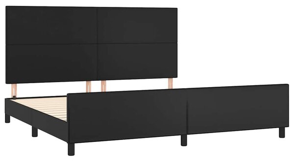 Rám postele s čelem černý 200x200 cm umělá kůže 3125469