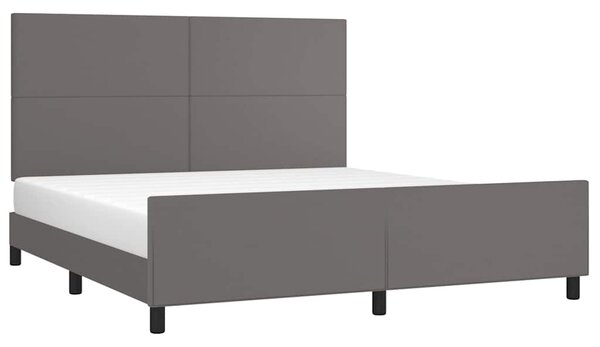 Rám postele s čelem šedý 160x200 cm umělá kůže 3125461