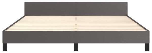 Rám postele s čelem šedý 160x200 cm umělá kůže 3125583