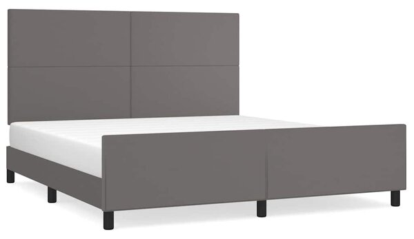 Rám postele s čelem šedý 160x200 cm umělá kůže 3125461