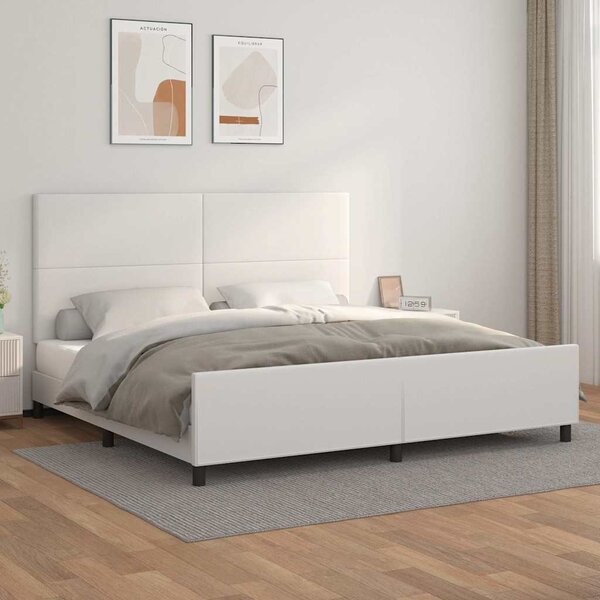 Rám postele s čelem bílý 200x200 cm umělá kůže 3125470