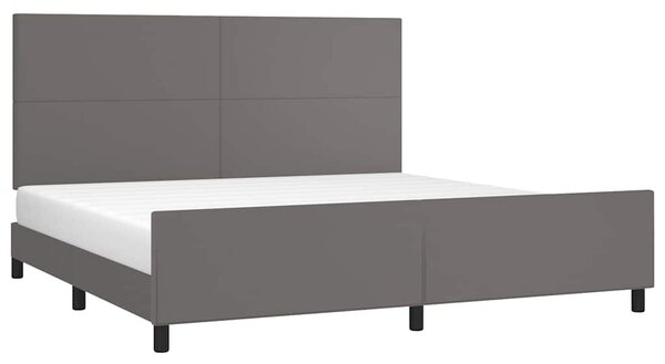 Rám postele s čelem šedý 200x200 cm umělá kůže 3125473