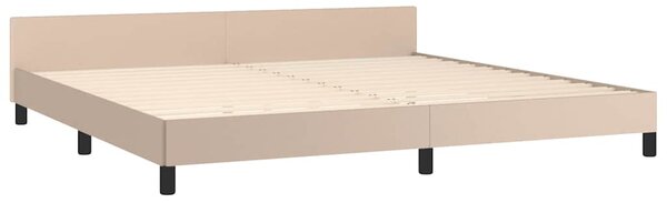 Rám postele s čelem cappuccino 200x200 cm umělá kůže 3125596