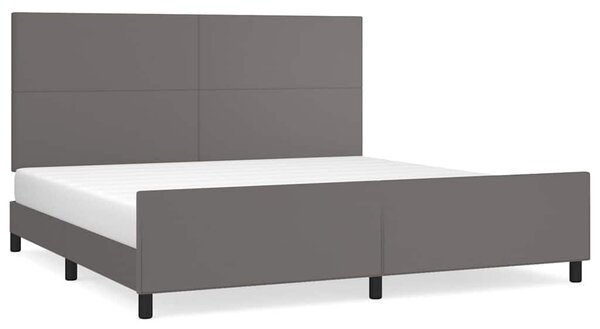 Rám postele s čelem šedý 200x200 cm umělá kůže 3125473