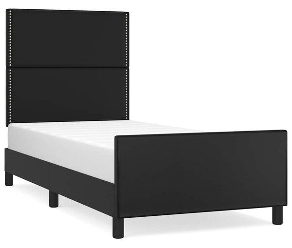 Rám postele s čelem černý 90x190 cm umělá kůže 3125482