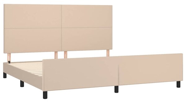 Rám postele s čelem cappuccino 200x200 cm umělá kůže 3125474