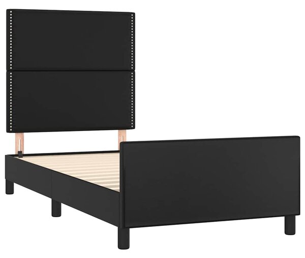 Rám postele s čelem černý 90x190 cm umělá kůže 3125482