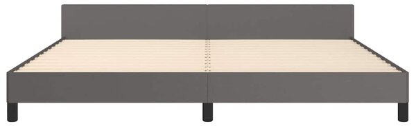 Rám postele s čelem šedý 200x200 cm umělá kůže 3125473