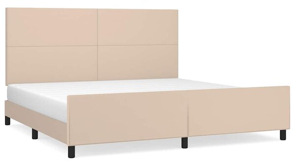 Rám postele s čelem cappuccino 200x200 cm umělá kůže 3125474