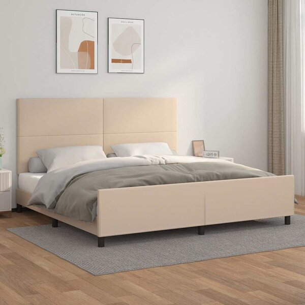 Rám postele s čelem cappuccino 200x200 cm umělá kůže 3125474