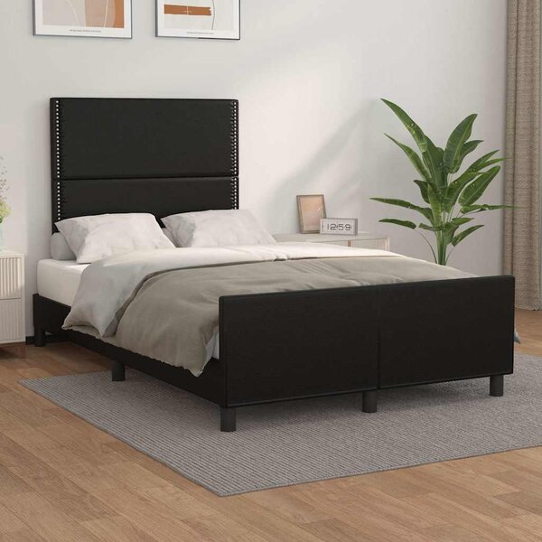 Rám postele s čelem černý 120 x 200 cm umělá kůže 3125500