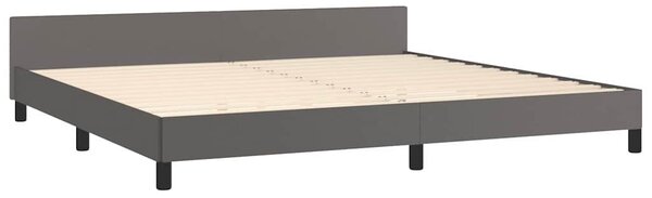 Rám postele s čelem šedý 200x200 cm umělá kůže 3125473