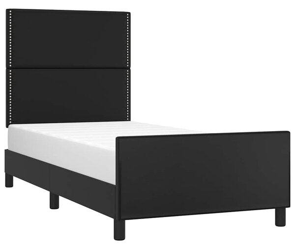 Rám postele s čelem černý 90x190 cm umělá kůže 3125482
