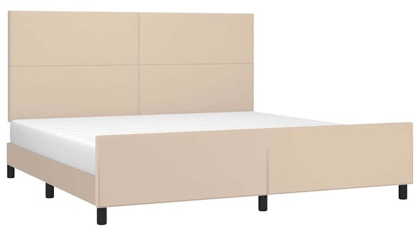 Rám postele s čelem cappuccino 200x200 cm umělá kůže 3125474