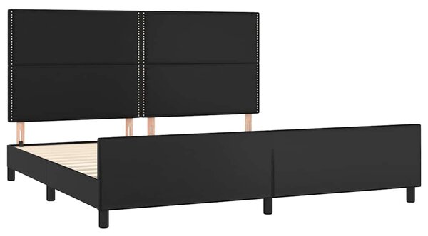 Rám postele s čelem černý 200x200 cm umělá kůže 3125530