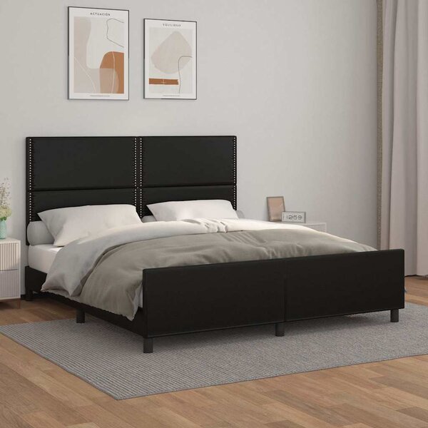 Rám postele s čelem černý 180x200 cm umělá kůže 3125524