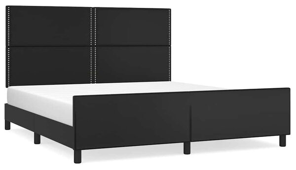 Rám postele s čelem černý 180x200 cm umělá kůže 3125524