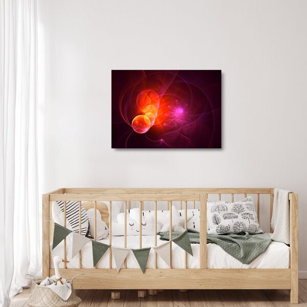 Moderní skleněný obraz růžové abstrakce (70x50 cm)