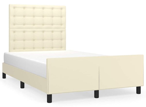 Rám postele s čelem krémový 120x200 cm umělá kůže 3125563