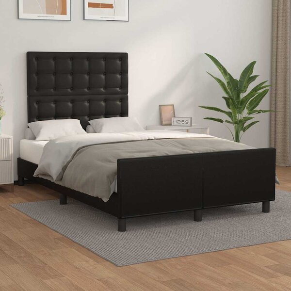 Rám postele s čelem černý 120 x 200 cm umělá kůže 3125561
