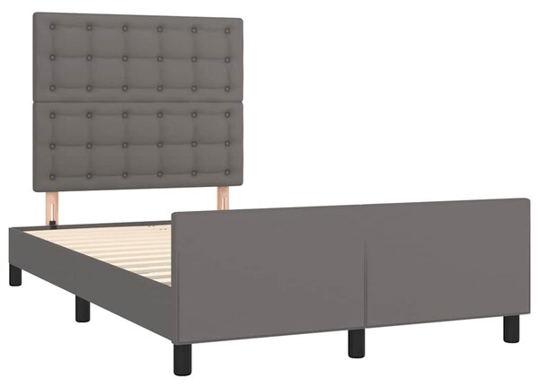 Rám postele s čelem šedý 120x200 cm umělá kůže 3125565