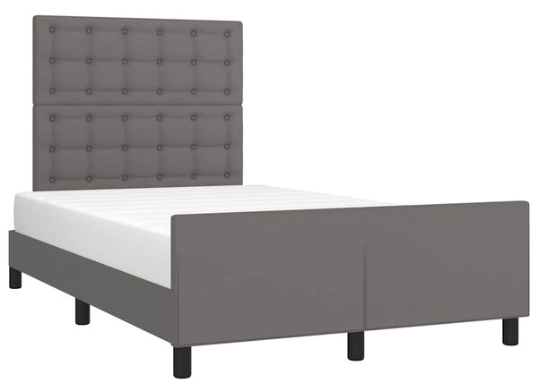 Rám postele s čelem šedý 120x200 cm umělá kůže 3125565