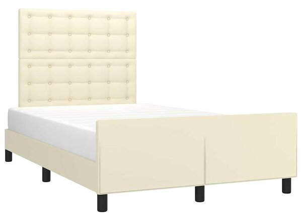 Rám postele s čelem krémový 120x200 cm umělá kůže 3125563