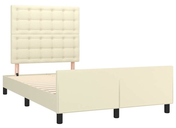 Rám postele s čelem krémový 120x200 cm umělá kůže 3125563