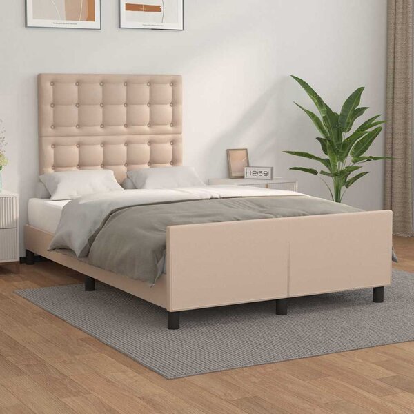Rám postele s čelem cappuccino 120x200 cm umělá kůže 3125566