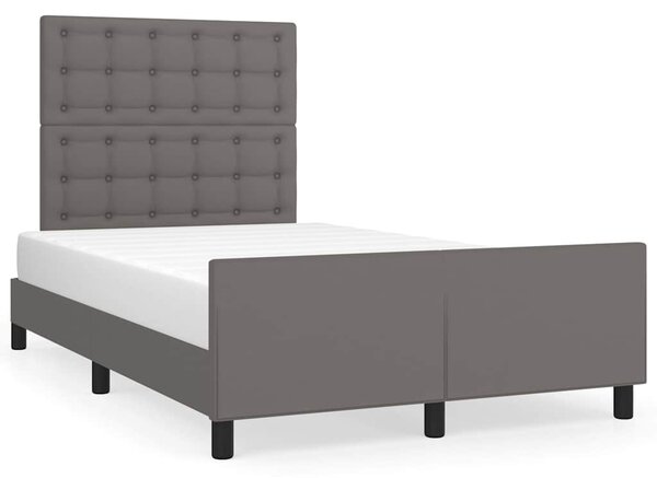 Rám postele s čelem šedý 120x200 cm umělá kůže 3125565