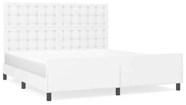Rám postele s čelem bílý 160x200 cm umělá kůže 3125580