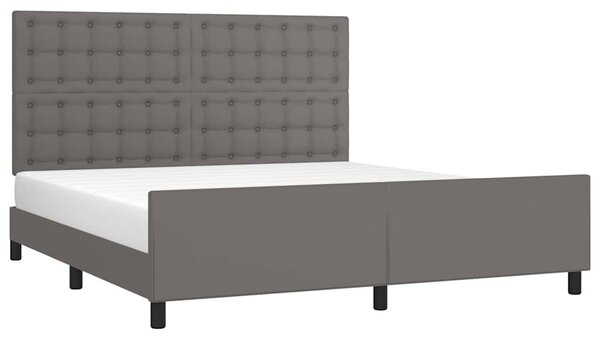 Rám postele s čelem šedý 160x200 cm umělá kůže 3125583