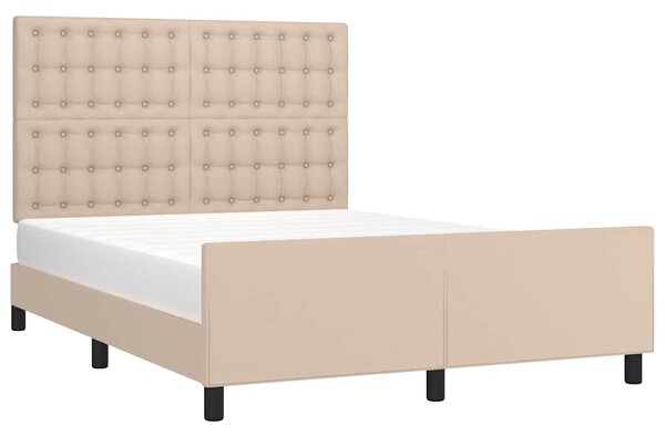 Rám postele s čelem cappuccino 140x190 cm umělá kůže 3125572