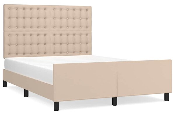 Rám postele s čelem cappuccino 140x190 cm umělá kůže 3125572