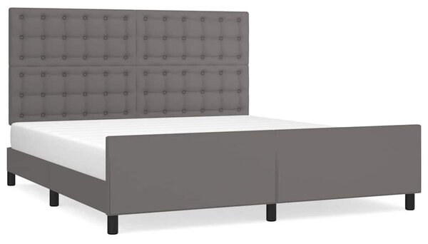 Rám postele s čelem šedý 160x200 cm umělá kůže 3125583