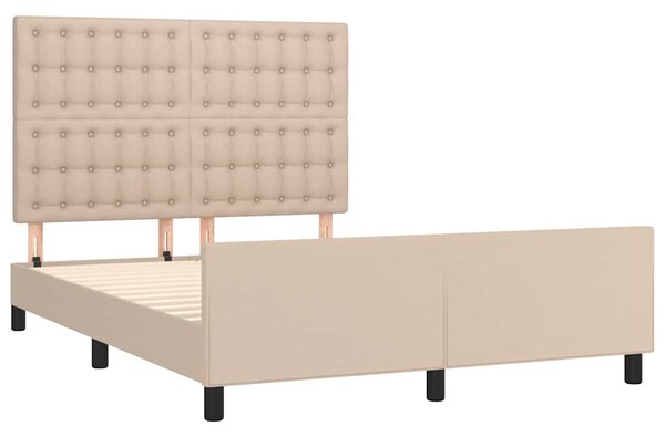 Rám postele s čelem cappuccino 140x190 cm umělá kůže 3125572