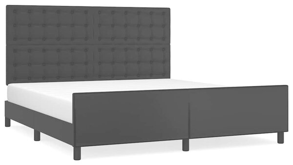 Rám postele s čelem černý 160x200 cm umělá kůže 3125579