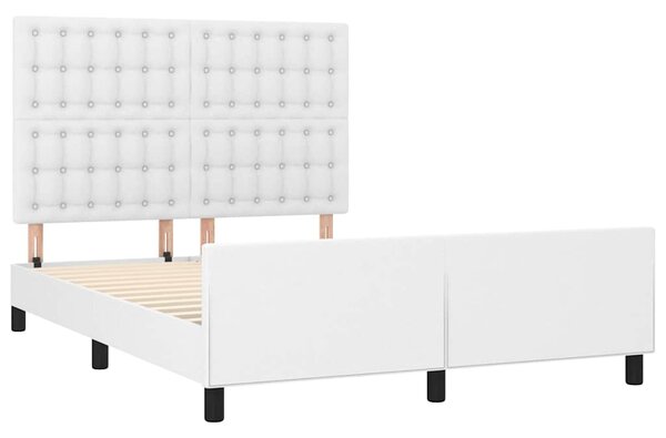 Rám postele s čelem bílý 140x190 cm umělá kůže 3125568