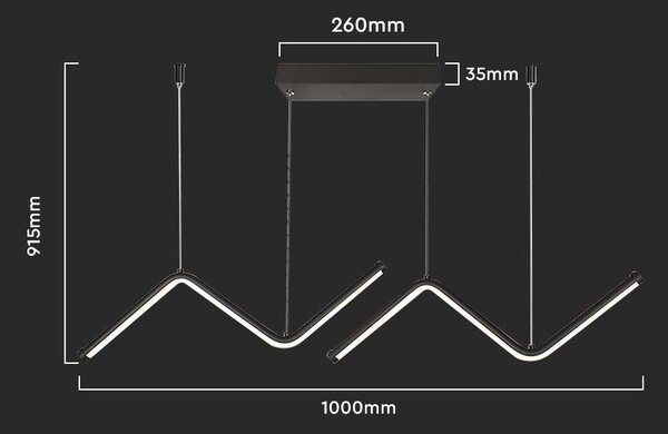 LED Solution Černé závěsné LED svítidlo designové 100cm 12W 6937