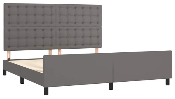 Rám postele s čelem šedý 160x200 cm umělá kůže 3125583